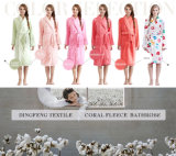 New Fashion Women's Solid Color Coral Fleece Bathrobe Df-8835