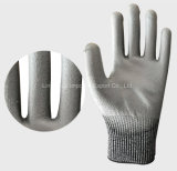 Grey Hppe PU Coated Cut Resistant Level 5 Safety Work Glove