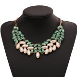 Green Choker Necklace Fashion Flower Bubble Bib Chain Statement Necklaces for Women
