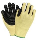 Latex Coated Cut Resistant Aramid Steel Wire Knitted Mechanical Gloves