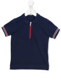 Custom Boy's Striped Sleeve Polo Shirt with Zipper