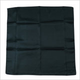 New Design Solid Black Color Uniform Printed Silk Polyester Logo Scarf (SF-017)