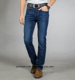 Classical Mens Indigo Leisure Jeans with Light-Washed