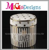 Top Quality Decorative Jewelry Ceramic Golden Ring Box