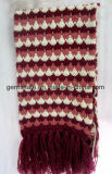 Fashion Jacquard Knitted Scarf with Tassel at The Both End (Hjs18)