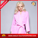 Wholesale Polyester Solid-Colored Coral Fleece Hooded Bathrobe