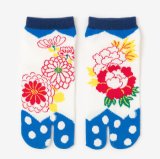 Colored Patterned Vivid Jacquard Tabi Socks 2-Toe Sock