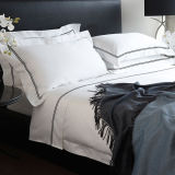 Hotel Collection Quality 4piece Sateen White Cotton Embroidery Bedding Set