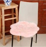 Soft Comfortable Sheepskin Chair Cushion with Flower Pattern