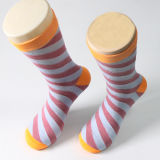 Colorful Stripe Design Man Cotton Crew Sock