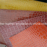 Shiny Croco Design PVC Leather for Antique Sofa Accent Furniture