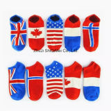 Custom Fashion Design National Flag Colorful Cotton Ankle Socks