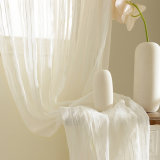 High Quality Cotton Linen Solid Sheer Curtain Fabric (17F0085)