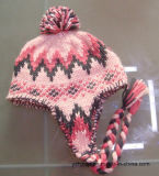 Winter Acrylic Custom Knit Handmade POM POM Beanie Hat