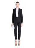 Latest Design Ladies Black Short Coat Pant Suit Design