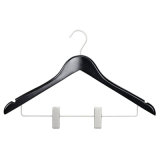 Black Matt Finish Skirt Hanger with Clips