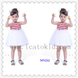100% Cotton Girls Blouse Short Dress Children Clothing Dresses for Little Girls
