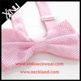 Polyester Woven Fashion Wedding Pink Bow Tie