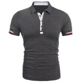 Customized Men's Casual Button up Slim Fit Trendy Polo T-Shirt