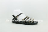 Fashion Simple Flat Leather Lady Sandals