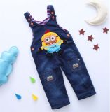 P1128 New Arrival High Quality Cute Fashion Infant Overall Cartoon Minions Thick Warm Denim Rompers Winter Baby Jumpsuit Cotton Baby Girl Boy Overalls