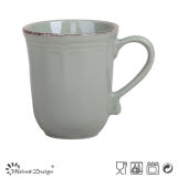 Grey with Brush Rim Cheap Ceramic Coffee Cup