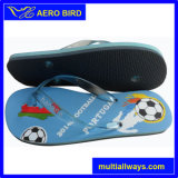 Hot Style Jelly Strap Slippers with Portugal Football Print