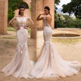 Sheer Shawl Bridal Gowns Lace Mermaid Wedding Dress 2018 Yao122