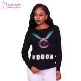 2017 Winter New Women's Boom Black Graphic Sweater Top