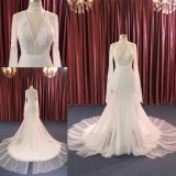 New Custom High Collar Lace Mermaid Wedding Dress Long Train