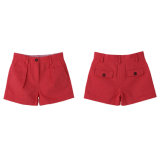 Pretty Regular Coral Plain Cotton Kids Shorts for Girls
