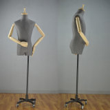 High Grade Male Torso Mannequin with Wooden Arms