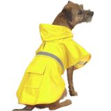 Dog Fashion Waterproof PU Raincoat with Reflective Strips