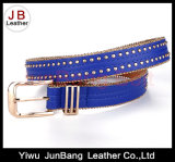Fashion Women PU Belt with Imitation Pearl in Belt Edge