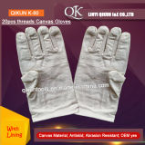 K-80 20PCS Threads Canvas Working Safety Cotton Gloves with Cotton Lining