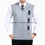 Autumn Men Knitted Wool Vest V-Neck Business Casual Sweater