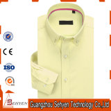100%Cotton Yellow Long Sleeve Slim Formal Dress Shirt for Men