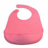 Pink No Pattern OEM/ODM FDA/LFGB Baby Wear Packageable Silicone Bib