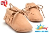 Wholesale Tassel Shoes Soft Soles Lace-UPS Shoes Indoor Toddle Shoes with Nubuck Upper