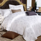 60s Cotton White Jacquard Bedding Set for Star Hotel (DPFB8099)
