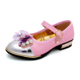 Mary Jane Wedding Party Pink Bow Girls Slip on Shoes