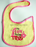 Factory Produce Custom Design Embroidered Cotton Jersey Baby Apron Bib