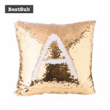 Sublimation Blank Flip Sequin Pillow Cover with Custom Photo Print (Gold w/ White) (BZLP4040G-W)