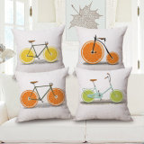 Fruit Bicycle Cotton Linen Printed Cushion Cover for Sofa (35C0197)