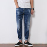 High Quality Blue Broken Washing Man Jeans with Straight Leg (HDMJ0013-17)