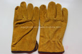 10.5 Inch Yellow Leather Working Welding Glove with Ce
