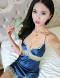 Factory in Stock Low MOQ Blue Sexy Ladies Dress
