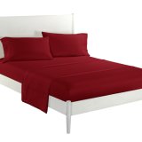 Bed Sheet Set - Brushed Microfiber 1800 Bedding 4 Piece 105 GSM -Wrinkle, Fade, Embroidery, Stain Resistant, Hypoallergenic (red)