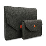 Popular Black Color Felt Handbags Bag Sleeve Pouch Laptop Bag Sleeve (FLB005)