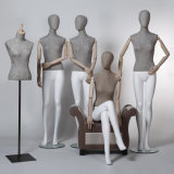 High Grade Linen Wrapped Female Mannequin with Wooden Arms